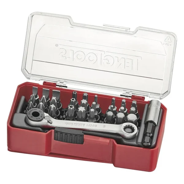 Teng Tools 29 Piece 1/4 Inch Hex Assorted Screwdriver Bits and Accessories Set – TJ1429