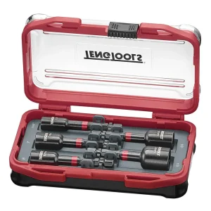 Teng Tools 5 Piece 1/4 Inch Hex Drive 6 Point Metric & SAE Impact Nut Setter Driver Set – TBNSI5