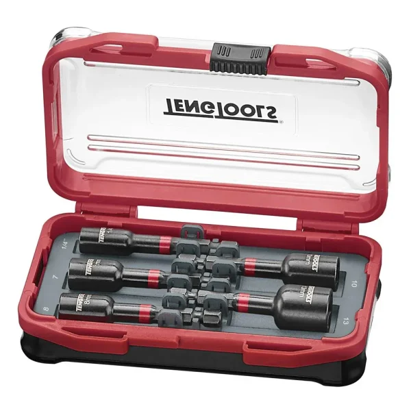Teng Tools 5 Piece 1/4 Inch Hex Drive 6 Point Metric & SAE Impact Nut Setter Driver Set – TBNSI5