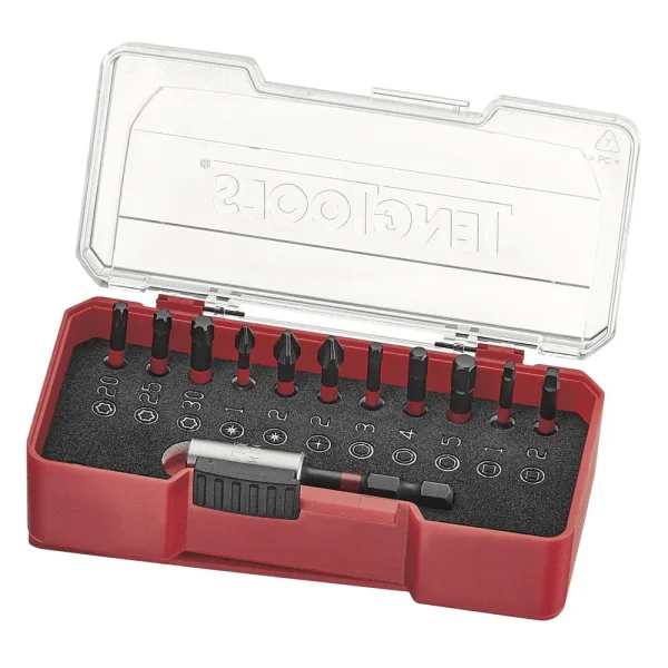 Teng Tools 12 Piece 1/4 Inch Drive Hex, Torx, Pozi, ROB Impact Screwdriver Bit Set – TJ1413