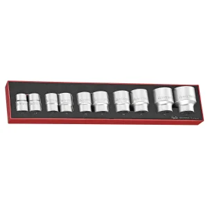 Teng Tools 10 Piece 3/4 Inch Drive 6 Point Metric Shallow Socket Set (22MM to 50MM) – TEX3410