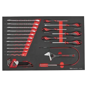 Teng Tools 28 Piece Combination Wrench, Screwdriver, Hex Key & Accessories EVA Foam Set – TTESP28