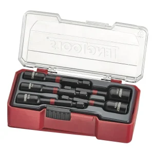 Teng Tools 5 Piece 1/4 Inch Hex Drive 6 Point Metric & SAE Impact Nut Setter Driver Set – TJNS05