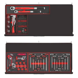 Teng Tools 447 Piece PRO35 37 Inch Wide EVA Foam Black Roller Cabinet Workstation Tool Kit – TCEMM637NBK-BUILD - view 3
