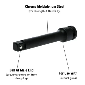 Teng Tools 1/2 Inch Drive 5 Inch ANSI Chrome Molybdenum Impact Extension Bar – 920021AN - view 2