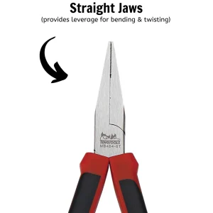 Teng Tools 6 Inch Long, Straight Jaws TPR Grip Flat Nose Pliers – MB464-6T - view 3