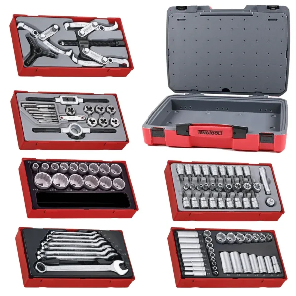 Teng Tools 104 Piece SAE Wrench, Socket, Tap & Die & Puller Kit – TC-6T-30