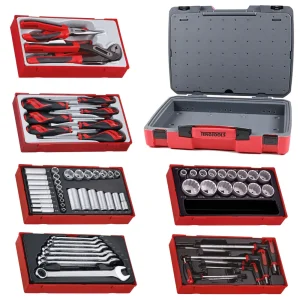 Teng Tools 73 Piece Mixed Drive SAE Socket, Wrench, Hex, Screwdriver & Plier Kit – TC-6T-23
