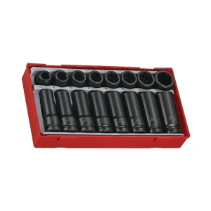 Teng Tools 20 Piece 1/2 Inch Drive 6 Point Shallow/Regular and Deep Impact Socket Set – TT9120DN
