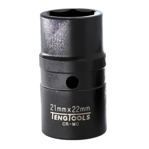 Teng Tools 21/22MM 1/2 Inch Drive 6 Point Metric Double Ended Chrome Molybdenum Wheel Nut Impact Socket | Mechanic To...