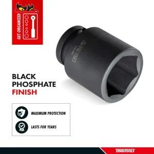 Teng Tools 1/2 Inch Drive ANSI 6 Point Metric Shallow Chrome Molybdenum Impact Sockets - view 4