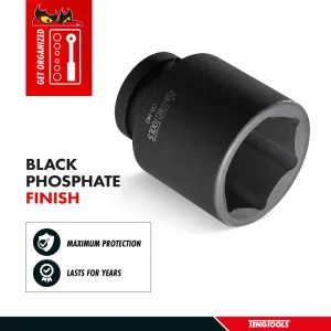Teng Tools 1/2 Inch Drive DIN 6 Point Metric Short Reach Stubby Chrome Molybdenum Impact Sockets - view 4