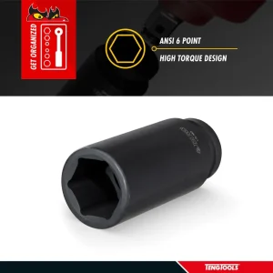 Teng Tools 1/2 Inch Drive ANSI 6 Point Metric Deep Chrome Molybdenum Impact Sockets - view 3