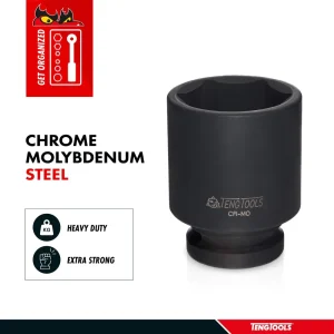 Teng Tools 1/2 Inch Drive DIN 6 Point SAE Shallow / Regular Chrome Molybdenum Impact Sockets - view 2
