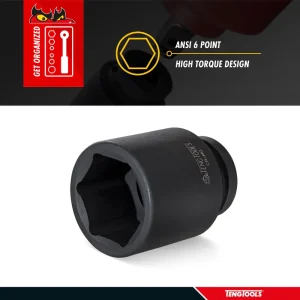 Teng Tools 1/4 Inch Drive ANSI 6 Point Metric Shallow Chrome Molybdenum Impact Sockets - view 3