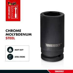 Teng Tools 6 Point 3/4 Inch Drive SAE Deep Chrome Molybdenum Impact Sockets - view 2