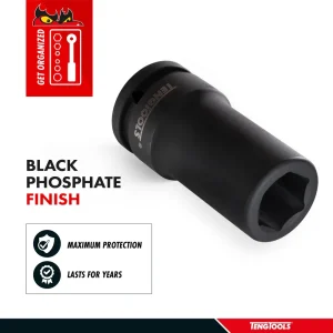 Teng Tools 1 Inch Drive 6 Point Metric Deep Thinwall Chrome Molybdenum Impact Sockets - view 2