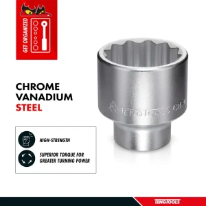 Teng Tools 1 Inch Drive 12 Point Metric Shallow Chrome Vanadium Sockets - view 2