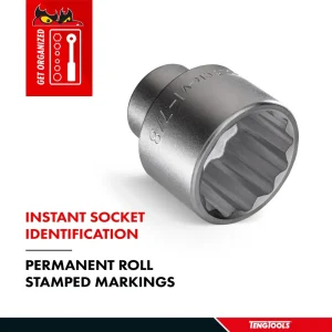 Teng Tools 1 Inch Drive 12 Point Metric Shallow Chrome Vanadium Sockets - view 4