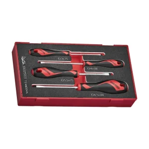 Teng Tools 4 Piece Mixed Size Flat Slotted Tip Head Screwdriver EVA Foam Set – TEAMD04N