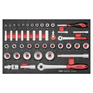 Teng Tools 44 Piece Mixed Drive 12 Point & 6 Point Shallow & Deep Socket & Accessory EVA Foam Tray – TEFSK44