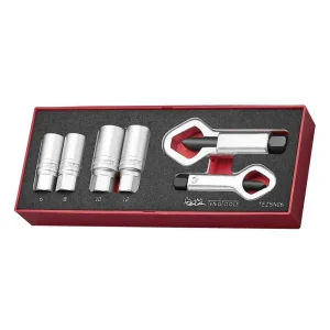 Teng Tools 6 Piece Nut Splitter & 1/2 Inch Drive Stud Extractor EVA Foam Tool Set (For Removing Broken, Damaged, Spli...
