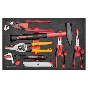 Teng Tools 7 Piece Plier, Wrench, Engineer Hammer, Knife & Tin Snips General EVA Foam Tray – TEFMBP7E