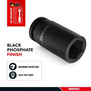 Teng Tools 3/4 Inch Drive 6 Point Metric Deep Chrome Molybdenum Impact Sockets - view 4