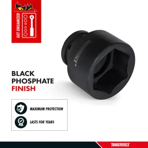 Teng Tools 1 Inch Drive 6 Point Metric Shallow Chrome Molybdenum Impact Sockets - view 4