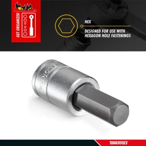 Teng Tools SAE 1/2 Inch Drive Hex Chrome Vanadium Sockets - view 3