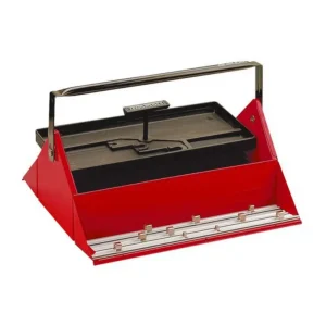 Teng Tools 17.7 Inch Steel Cantilever Barn Style Empty Portable Tool Box (With Socket Clips And Rails) – TC450