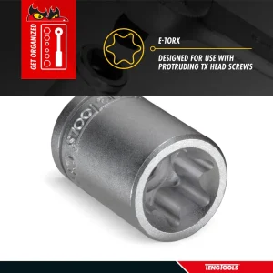 Teng Tools 1/2 Inch Drive Female E-Torx Star TX-E Chrome Vanadium Sockets - view 3