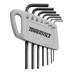 Teng Tools 7 Piece Mini SAE L Shape Allen Wrench Hex Key Set (.028 Inch to 7/64 Inch) – 1477AF