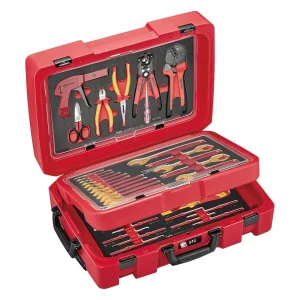 Teng Tools 52 Piece 1000 Volt Insulated Torque Screwdriver, Open Ended Wrench & Electrician Portable EVA Foam Tool Ki...
