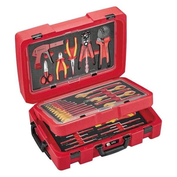 Teng Tools 52 Piece 1000 Volt Insulated Torque Screwdriver, Open Ended Wrench & Electrician Portable EVA Foam Tool Ki...