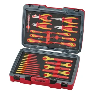 Teng Tools 29 Piece 1000 Volt Insulated Open Ended Wrench, Screwdriver & Plier Electricians Portable EVA Foam Tool Ki...