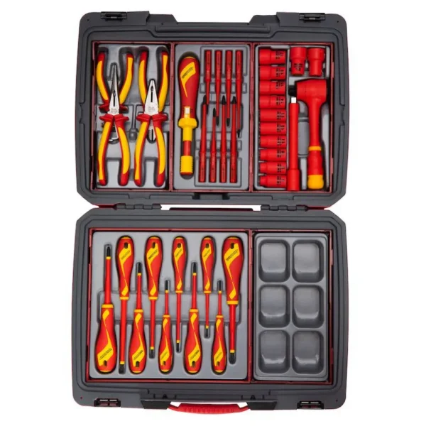 Teng Tools 37 Piece 1000 Volt Insulated 3/8 Inch Drive Socket, Plier, Torque Screwdriver & Mixed Screwdriver Portable...
