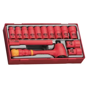 Teng Tools 37 Piece 1000 Volt Insulated 3/8 Inch Drive Socket, Plier, Torque Screwdriver & Mixed Scr - view 2
