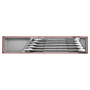 Teng Tools 6 Piece 12 Point Metric Chrome Vanadium Steel Combination Wrench Set (24MM to 36MM) – TTX2436