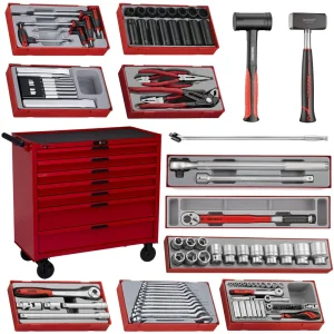 Teng Tools 595 Piece Truck HGV 37 Inch Wide 7 Drawer Wagon Mega Master Workstation Tool Kit – TKW37R595T