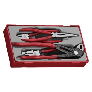 Teng Tools 4 Piece Plier Tool Tray (Side Cutters, Linesman, Long Nose, Quick Set Slip Joint) – TT440Q