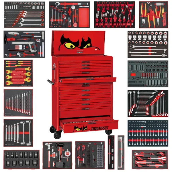 Teng Tools 806 Piece 37 Inch Wide 12 Drawer Mega Master EVA Foam Tool Kit – TKS37R806F