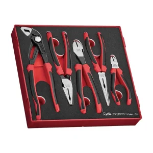 Teng Tools 5 Piece TPR Grip Foam Plier Tray (Side Cutters, Linesman, Long Nose, Quick Set Slip Joint) – TED441-TQ