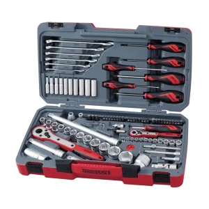 Teng Tools 95 Piece 1/4 & 1/2 Inch Drive Metric Regular/Shallow & Deep Socket & Tool Set – TM095