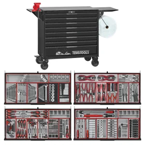 Teng Tools 1008 Piece PRO35 37 Inch Wide Black Roller Cabinet Workstation Tool Kit – TKW37B1008T