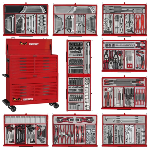 Teng Tools 1295 Piece PRO35 53 Inch Wide Red Monster Mega Master Hand Tool Kit – TKS53R1295T