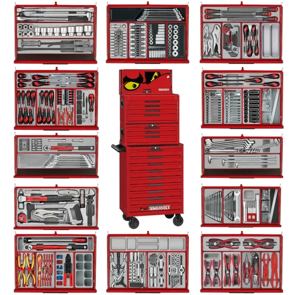 Teng Tools 1033 Piece PRO35 26 Inch Wide Red Mega Master Hand Tool Kit – TKS26R1033T
