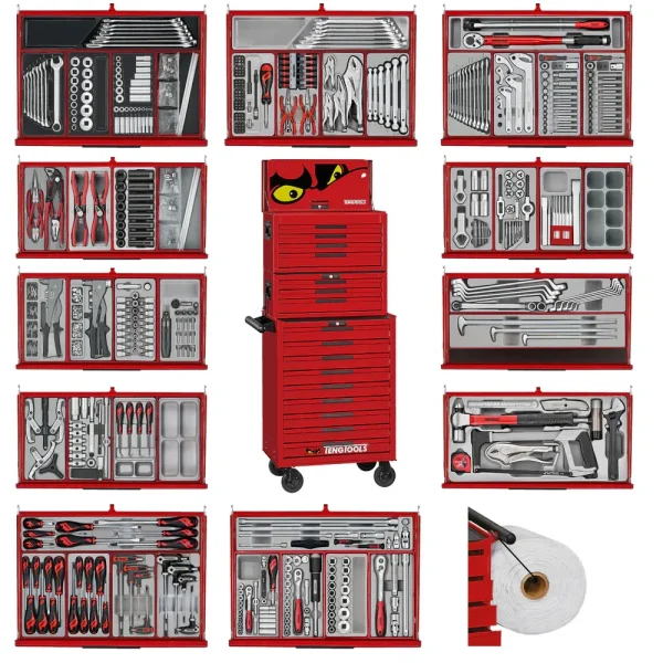 Teng Tools 753 Piece PRO35 26 Inch Wide Red Mega Master Hand Tool Kit – TKS26R753T