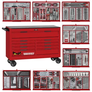 Teng Tools 615 Piece PRO35 53 Inch Wide Red Mega Master Roller Cabinet Tool Kit – TKW53R615T