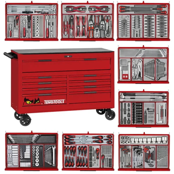 Teng Tools 615 Piece PRO35 53 Inch Wide Red Mega Master Roller Cabinet Tool Kit – TKW53R615T